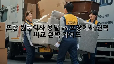 포항 원룸이사, 용달 vs 포장이사 견적 비교 완벽 가이드!